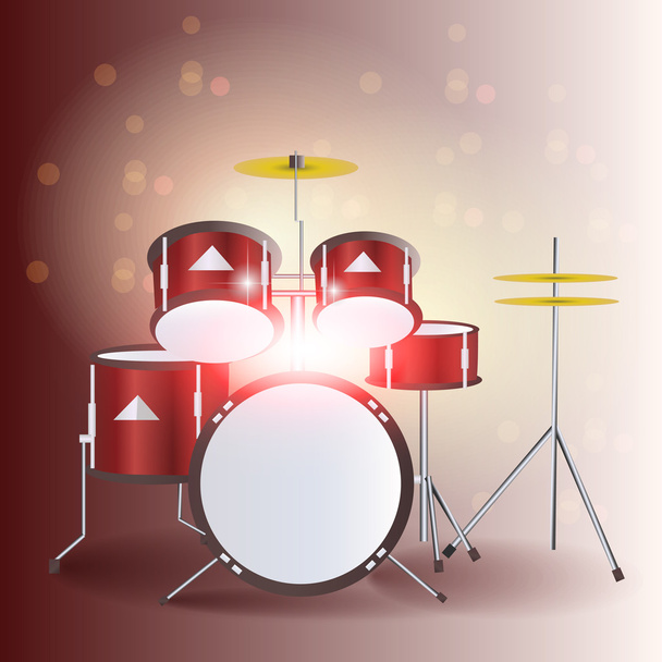 Red drum kit. High resolution 3d render - Vector, Image