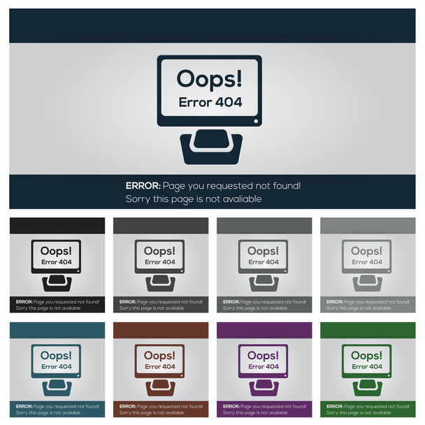 set of vector 404 error icons for web - Vector, Image