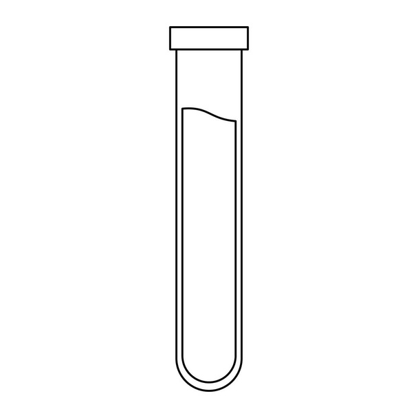 Blood test tube isolated black and white - Vector, Image