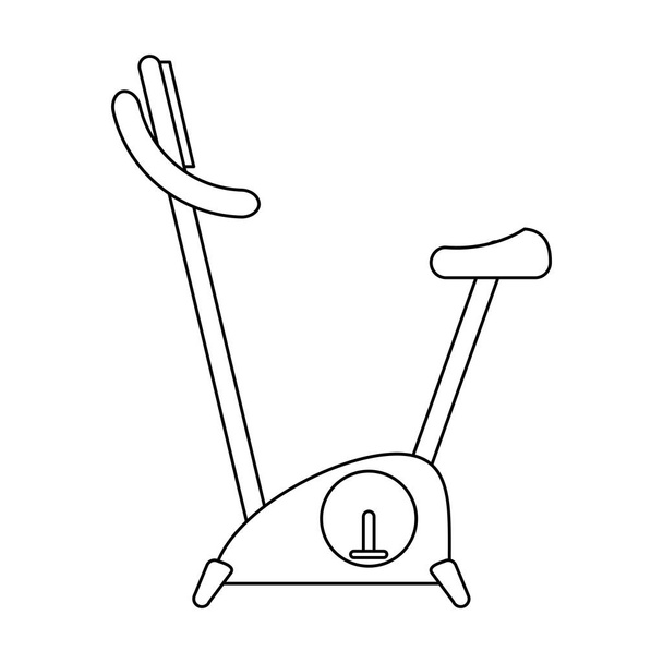 gym spinning machine black and white - Vector, Image