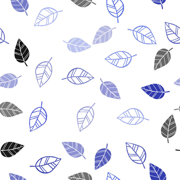 Padrão de doodle sem costura vetorial BLUE claro com folhas. Doodle ilustração de folhas em estilo Origami com gradiente. Design para têxteis, tecido, papéis de parede
. - Vetor, Imagem