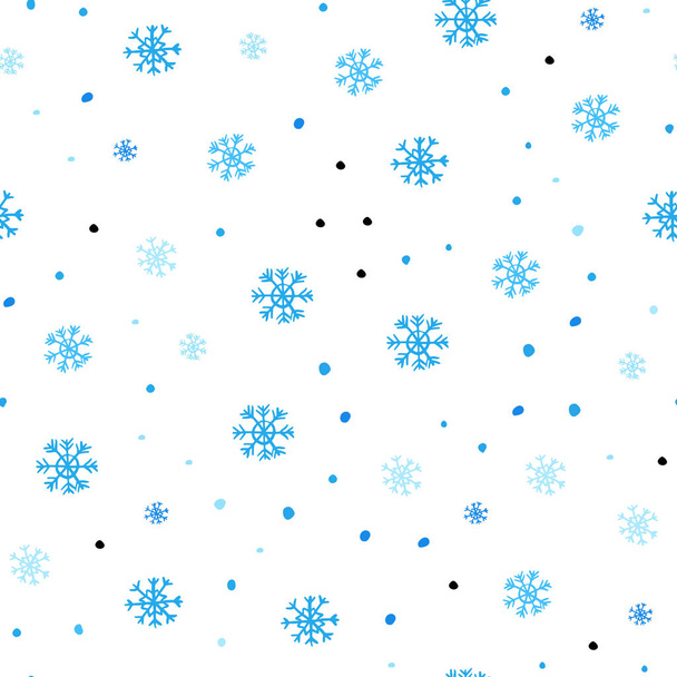 Fond sans couture vecteur bleu clair avec flocons de neige de Noël. Design décoratif coloré dans le style de Noël avec de la neige. Modèle pour la conception de tissu, fonds d'écran
. - Vecteur, image