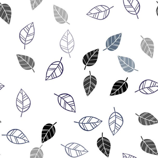 Donker roze, blauw vector naadloze elegante sjabloon met bladeren. Kleurrijke abstracte illustratie met bladeren in doodle stijl. Patroon voor ontwerp van venster jaloezieën, gordijnen. - Vector, afbeelding