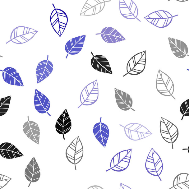 Donkerblauw vector naadloze elegante sjabloon met bladeren. Gloednieuwe gekleurde afbeelding in wazige stijl met bladeren. Sjabloon voor visitekaartjes, websites. - Vector, afbeelding
