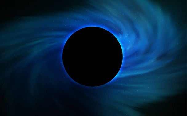 Dark BLUE vector layout with a black hole, universe. Decorative design in space style with a black hole. Template for Black Friday sales. - Vector, Image