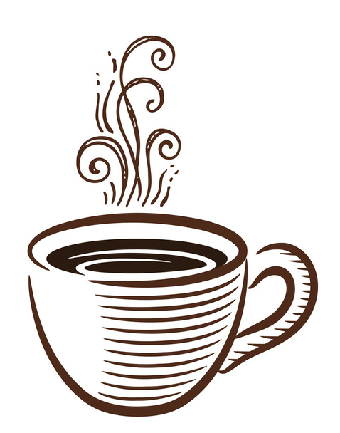 Tasse à café sur fond blanc - Vecteur, image