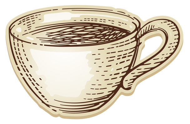 Tasse à café sur fond blanc - Vecteur, image