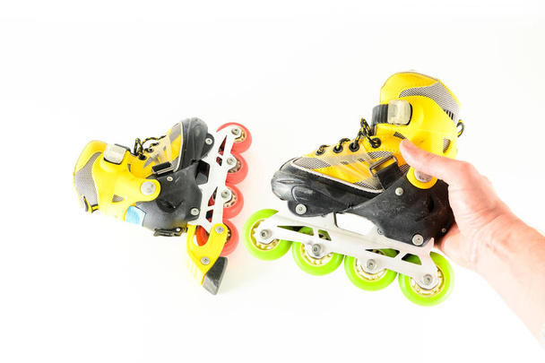 Inline vintage colorido botas de patinação de plástico - Foto, Imagem