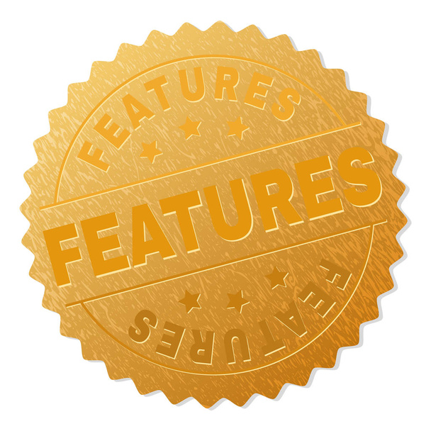 Golden FEATURES Award Stamp - Вектор,изображение
