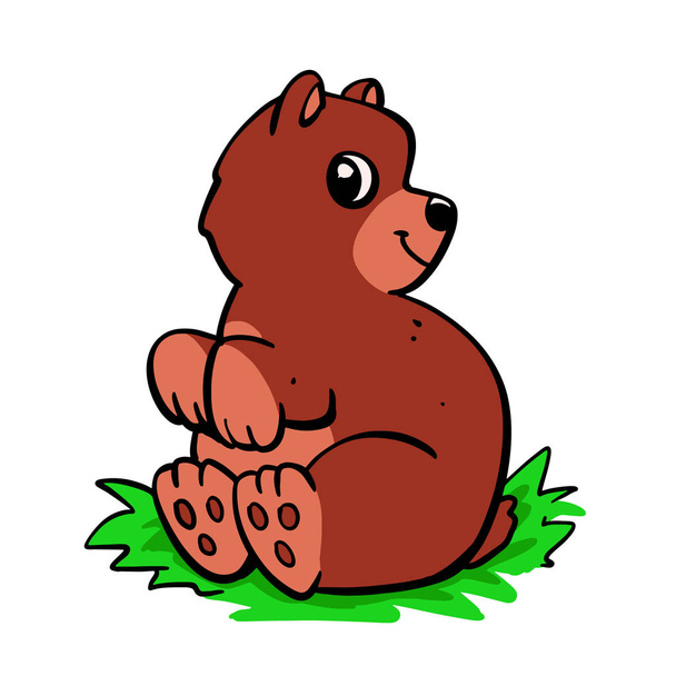 Cute bear brown cartoon - Vector, afbeelding