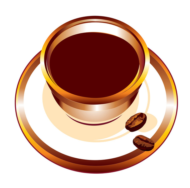 Kaffeetasse auf weißem Hintergrund - Vektor, Bild