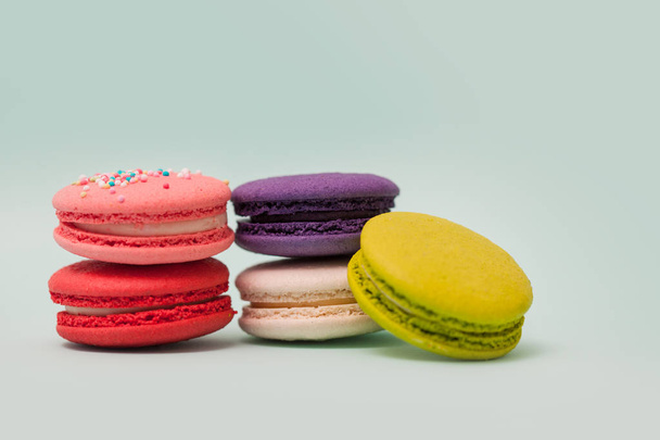 A set of French macaron. French sweets. A lot of colourful cakes - Foto, immagini