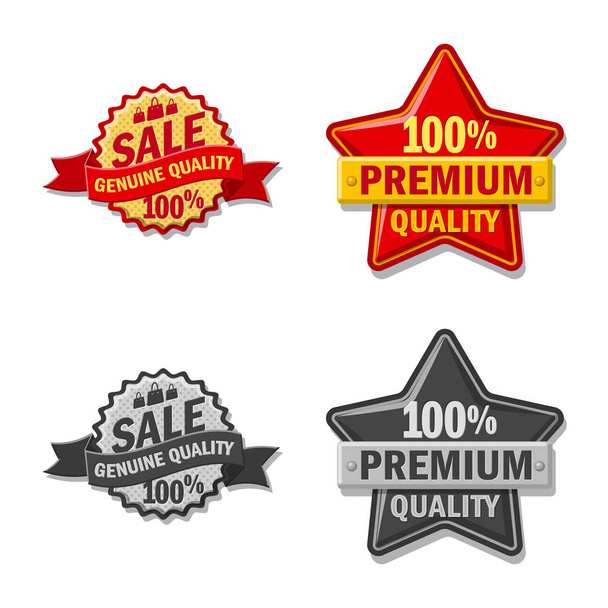 Isolated object of emblem and badge sign. Collection of emblem and sticker stock symbol for web. - Вектор, зображення