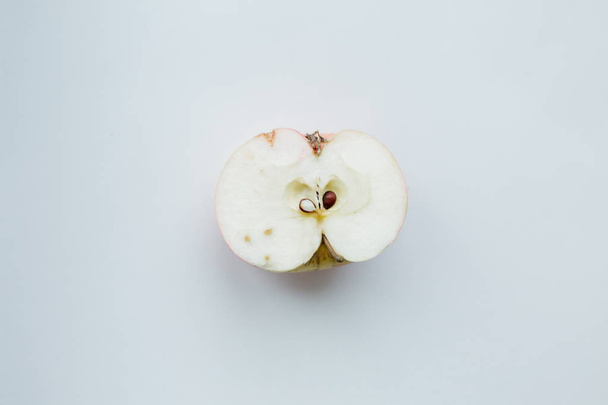 natural cut apple on white background - Photo, Image