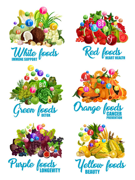 Kolor ikony żywności zdrowej diety odżywianie - Wektor, obraz