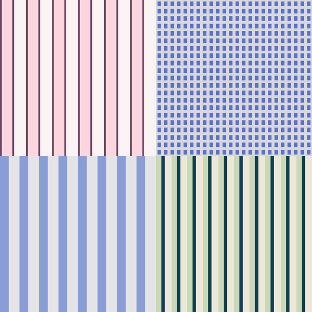 Коллекция векторных наборов из 4 плоских графических рубашек классического стиля с безseamless узором
 - Вектор,изображение