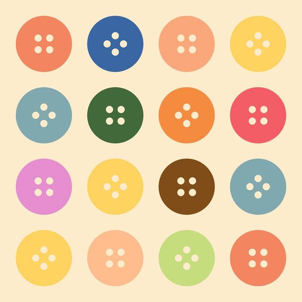 Ilustração vetorial de botões de costura coloridos fundo da coleção
 - Vetor, Imagem
