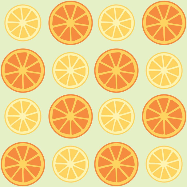 Sfondo senza cuciture modello vettoriale realizzato con fette di arance e limoni stile colori vintage
  - Vettoriali, immagini