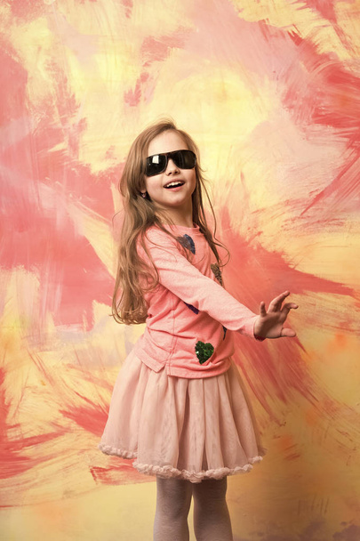 glasses on girl kid with happy face. - Valokuva, kuva