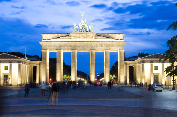 Brandenburg Gate Berlin Germany night lights scene - Photo, Image