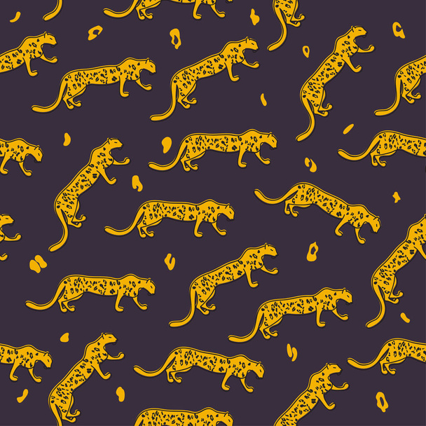 Vzor bezešvé běží leopard, gepard druky, leopard, balicí papír, textil, továrny. Vektorové ilustrace - Vektor, obrázek
