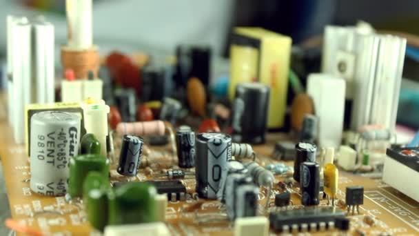 Dolly shot of electronic circuit boards - Footage, Video