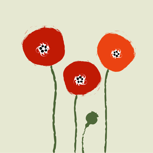 abstract poppies vector - Vector, Image