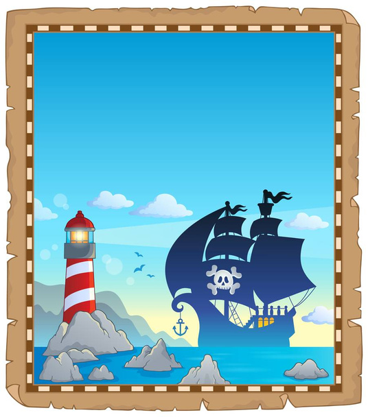 Pirate topic parchment 3 - eps10 vector illustration. - Vector, Image