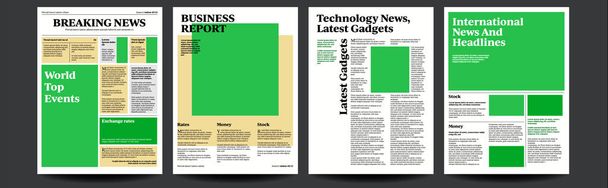 Krant-Vector. Dagelijkse Journal Design. Financieel nieuwsartikelen, reclame zakelijke informatie. Illustratie - Vector, afbeelding