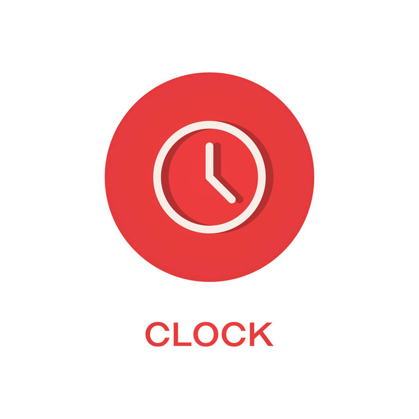 時計ラウンド フラット アイコン、時刻の記号 - ベクター画像