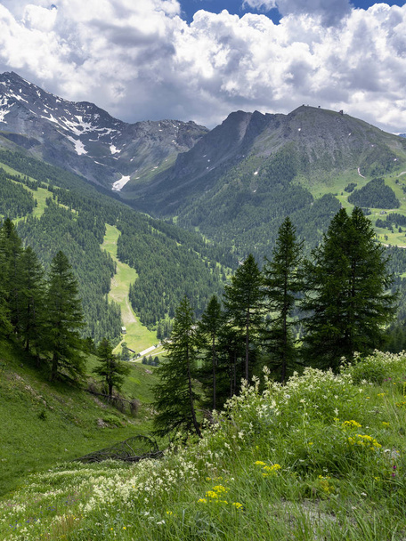 Mountain landscape along the road to Colle dell'Assietta and Colle delle Finestre, Turin, Piedmont, italy, at summer - Photo, Image