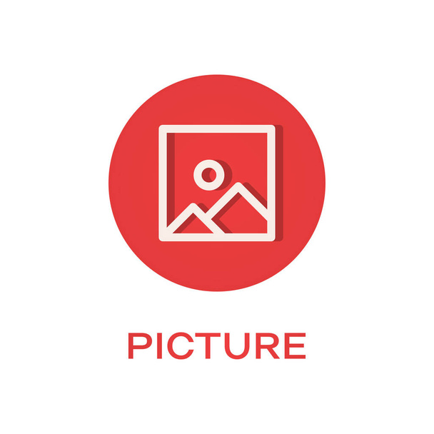 Imagem redonda ícone plano, símbolo de imagem
 - Vetor, Imagem