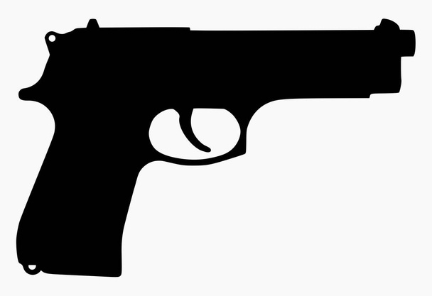 Ilustración vectorial de silueta automática de pistola aislada sobre fondo blanco
 - Vector, imagen
