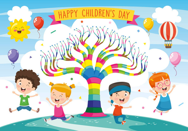 Vector εικονογράφηση της ημέρας τα παιδιά - Διάνυσμα, εικόνα