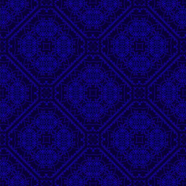 Blue Ornamental Seamless Line Pattern. Nekonečná textura. Orientální geometrický ornament - Fotografie, Obrázek