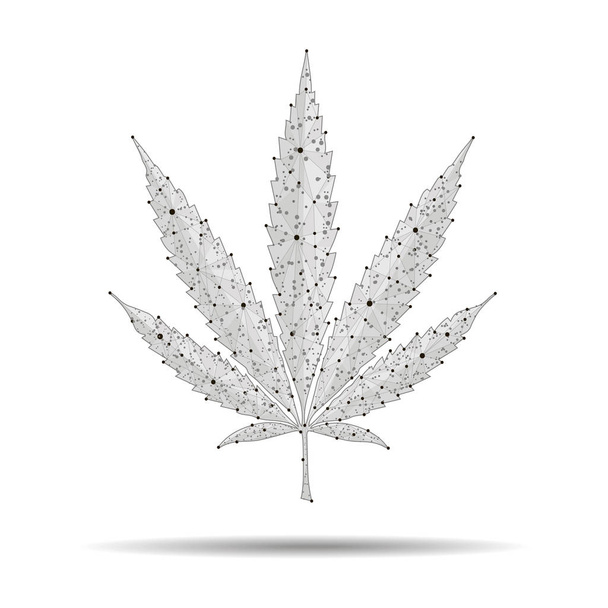 Medical Marijuana, cannabis logo abstract polygonal image - Vector, Image