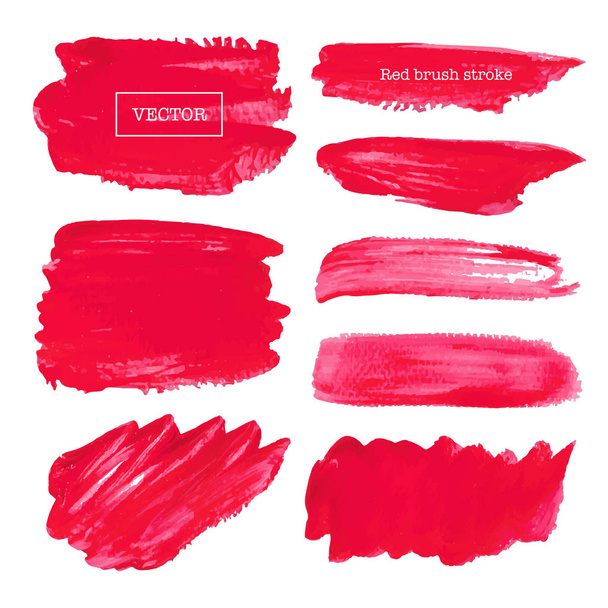 Red brush stroke isolated on white background, Vector illustration. - Vector, Image