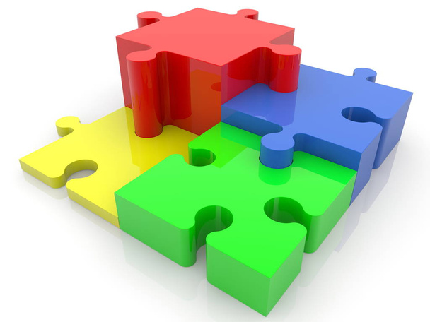 Colorful puzzle,concept success pie chart - Фото, зображення