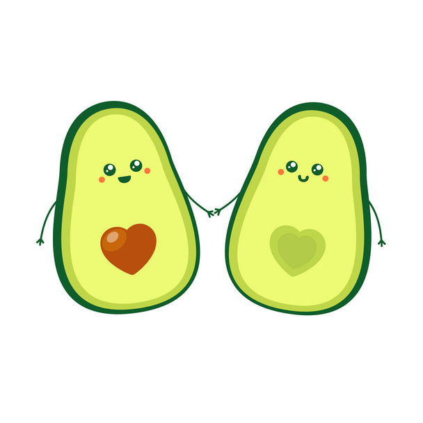 Avocado-Paar. Vektorillustration - Vektor, Bild