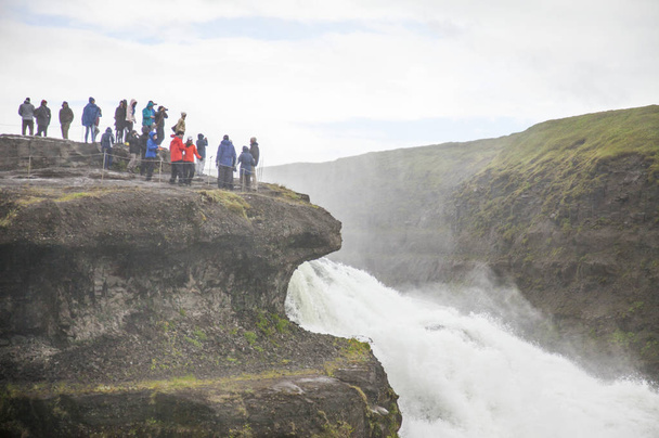 Iceland, Europe, Gullfoss Falls, - Zdjęcie, obraz