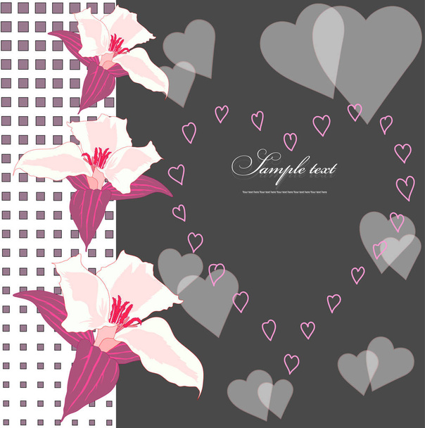 karta s retro barevným květinovým pozadím - Vektor, obrázek