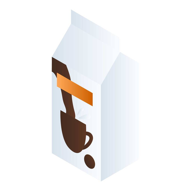Tej, a kávé csomag ikon, izometrikus stílus - Vektor, kép