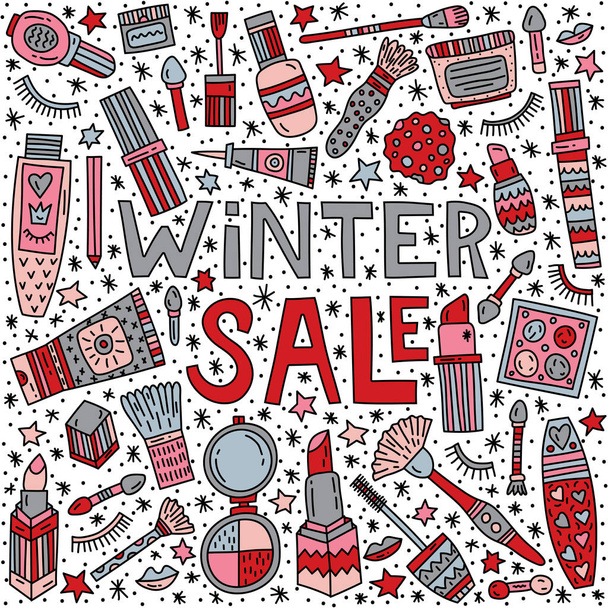 Inverno trucco vendita vettoriale illustrazione
 - Vettoriali, immagini