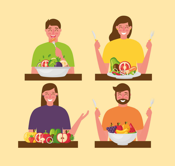 人々の健康食品 - ベクター画像