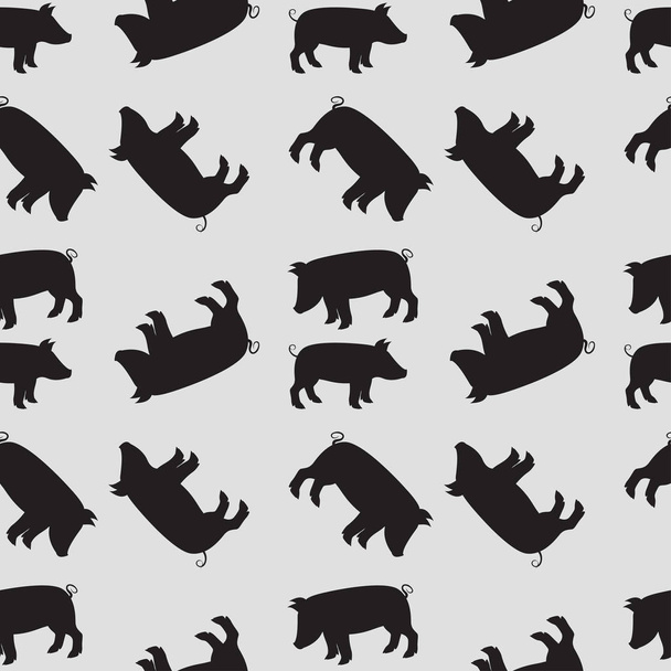 Seamless vector background with pigs. Elements of design of a card, a cover, festive packing and on fabric. - Vektör, Görsel