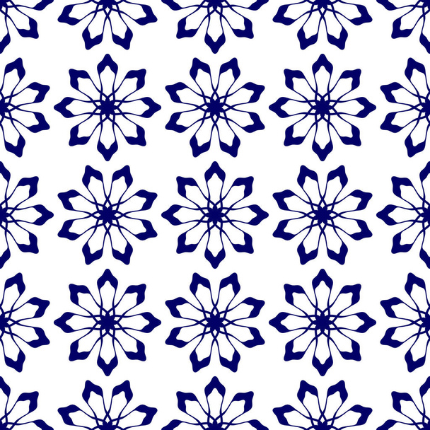 Islamic seamless pattern vector illustration blue and white colors - Wektor, obraz