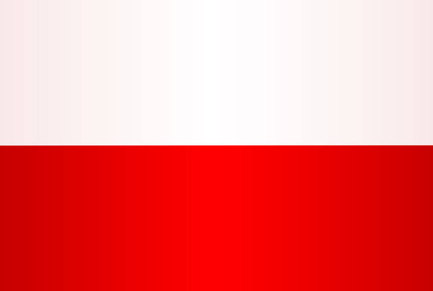 The flag of Poland in red and white with grunge effect - Vector, Image