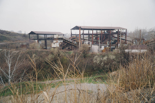 abandoned hangar on the old quarry - Photo, Image
