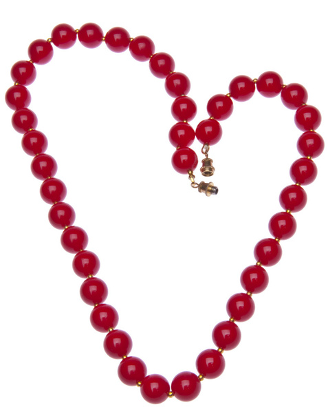 piros szív alakú nyaklánc - Fotó, kép