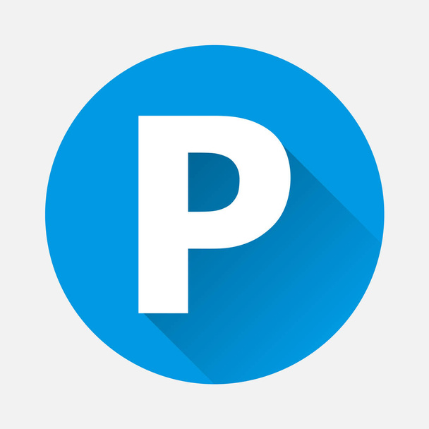 Icona del parcheggio vettoriale, include l'iscrizione P con un'ombra piatta. Livelli raggruppati per una facile illustrazione di editing. Per il tuo design
. - Vettoriali, immagini